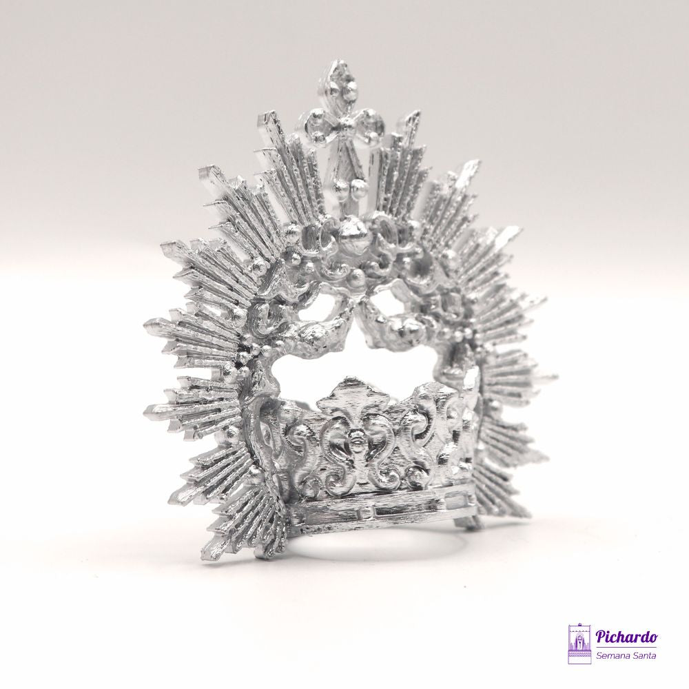 corona plateada de guirnalda virgen 30 cm