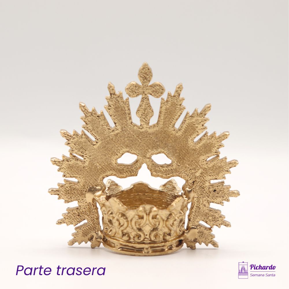 corona dorada para virgen 30 cm modelo guirnalda