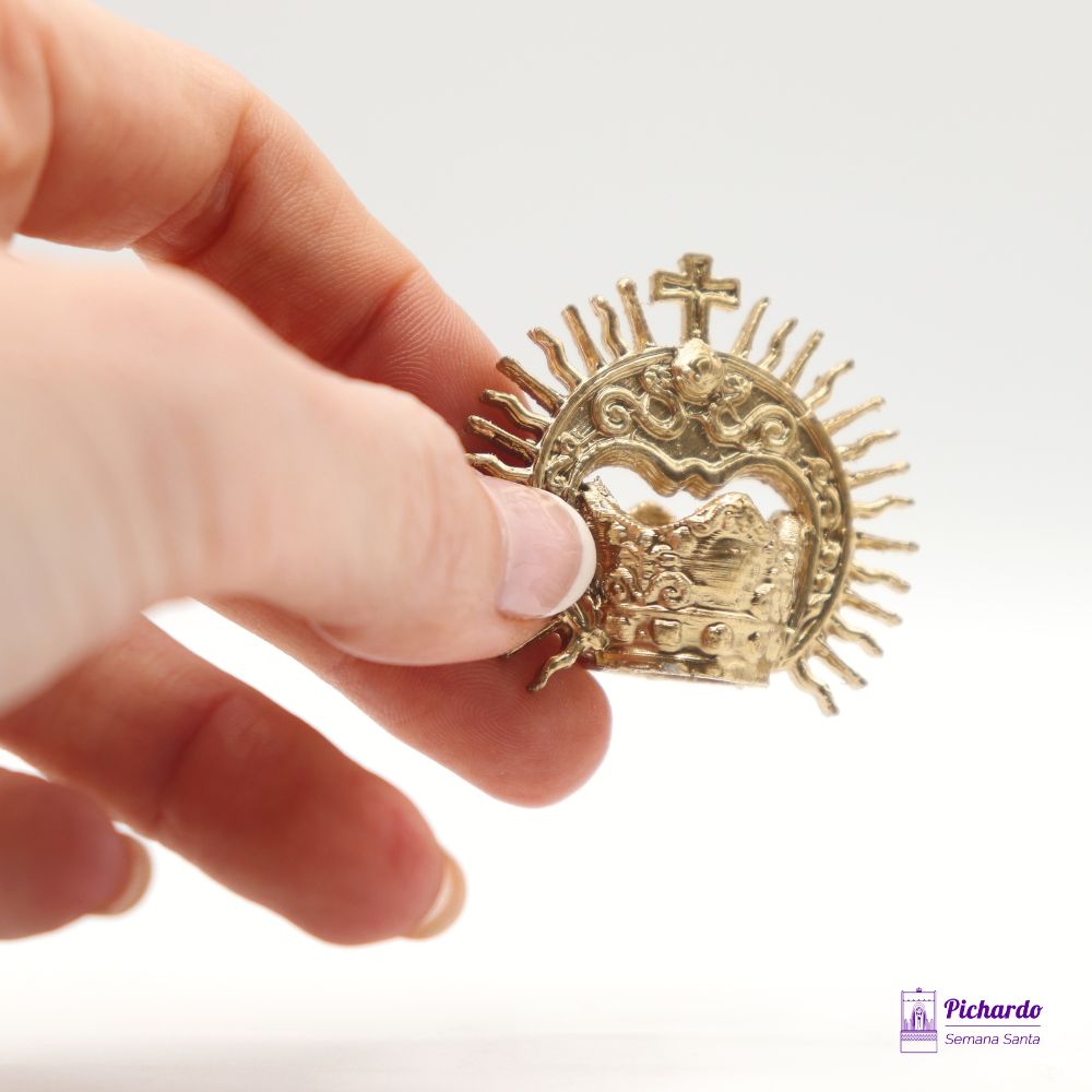 corona rafagas dorada para virgen de 10 cm a 15 cm
