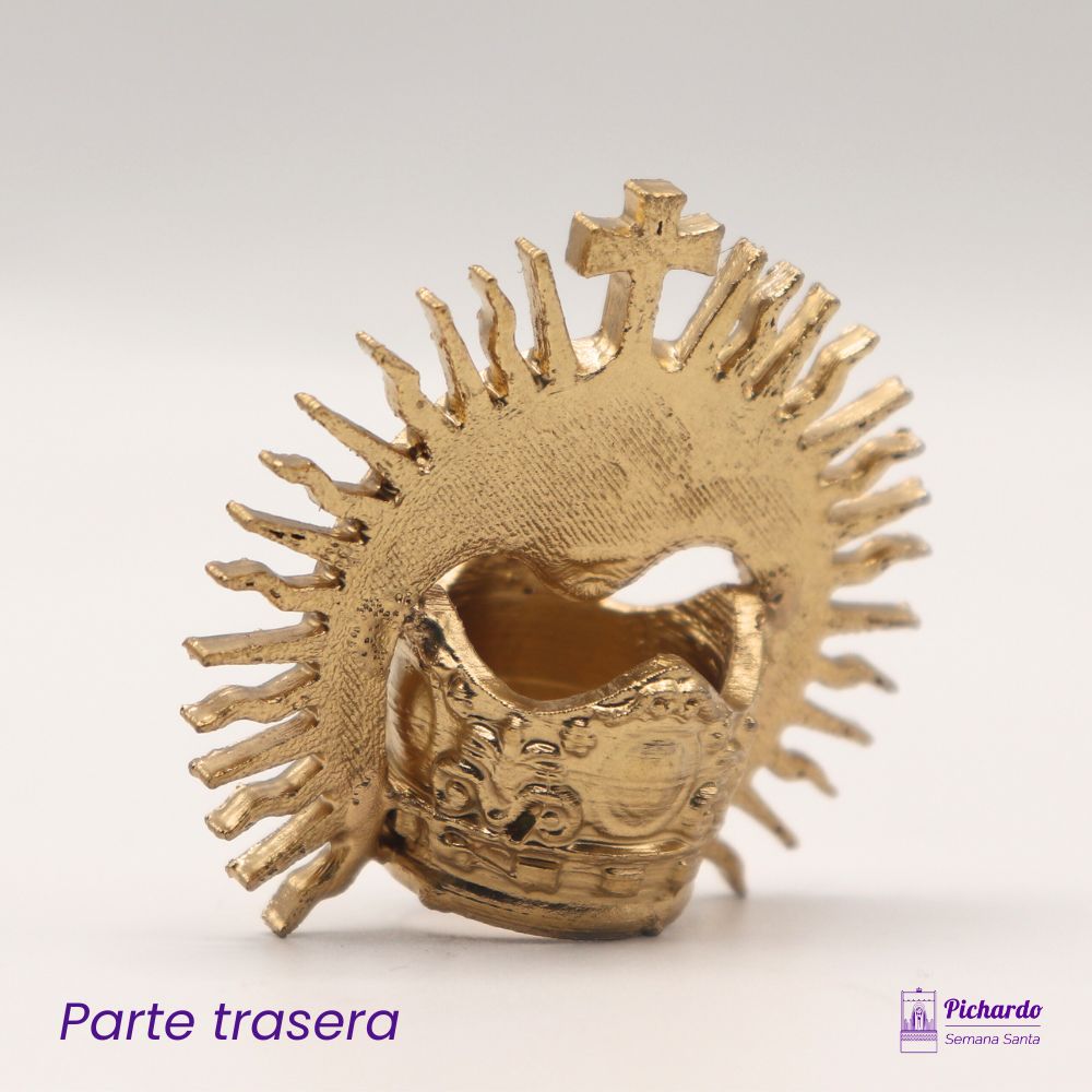 corona virgen dorada miniatura 18 mm diametro