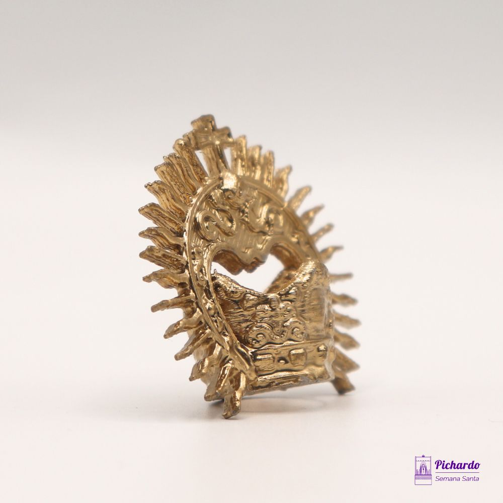 corona virgen imitacion oro miniatura