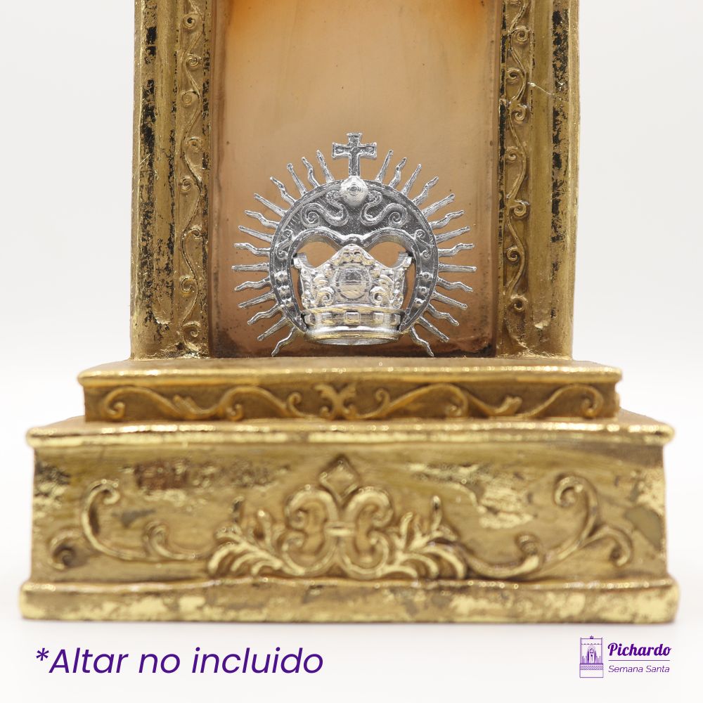 corona virgen plateada pequeña 18 mm diametro