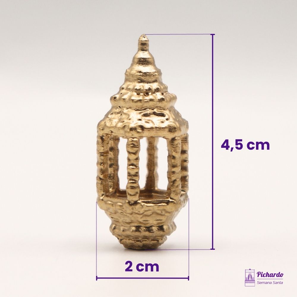 farol con luz miniatura cofrade oro 4 5cm