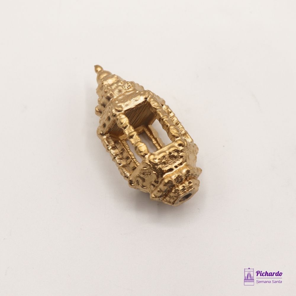 farol hexagonal dorado 6 cm paso miniatura