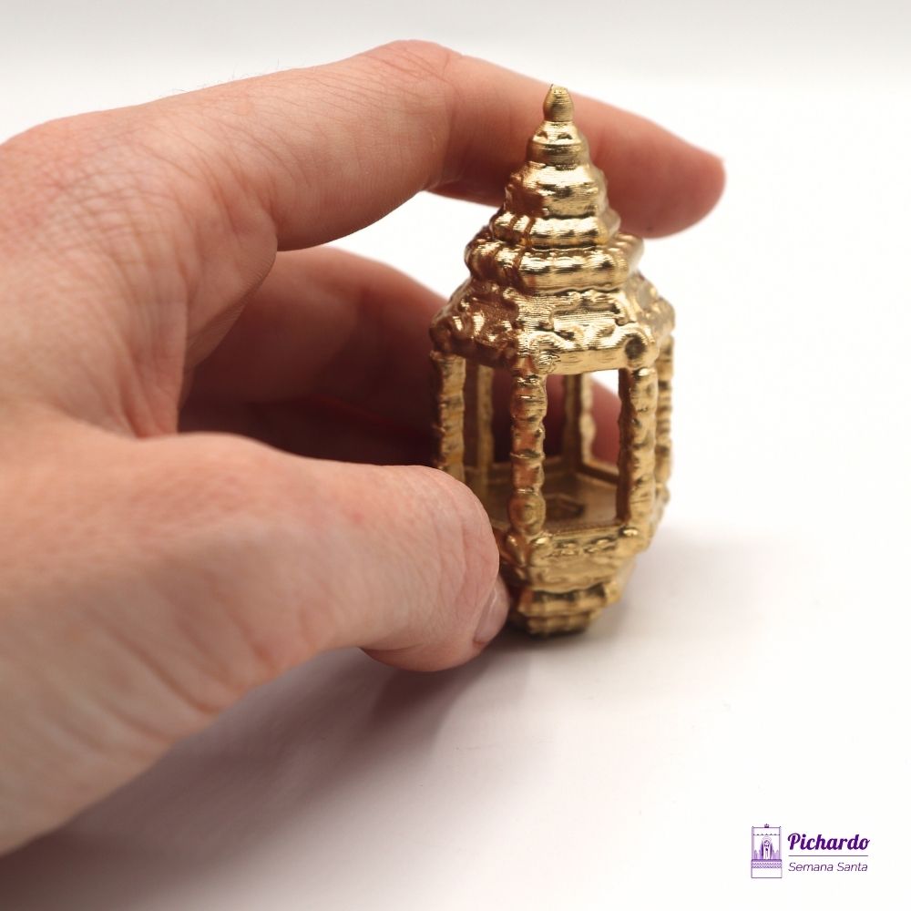 farol hexagonal dorado 6 cm paso semana santa miniatura