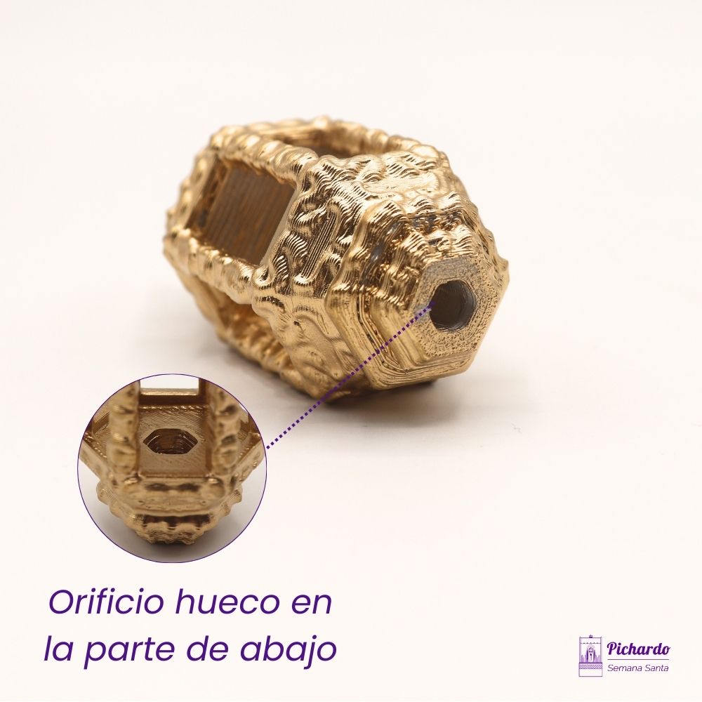 farol miniatura hexagonal dorado 6 cm semana santa