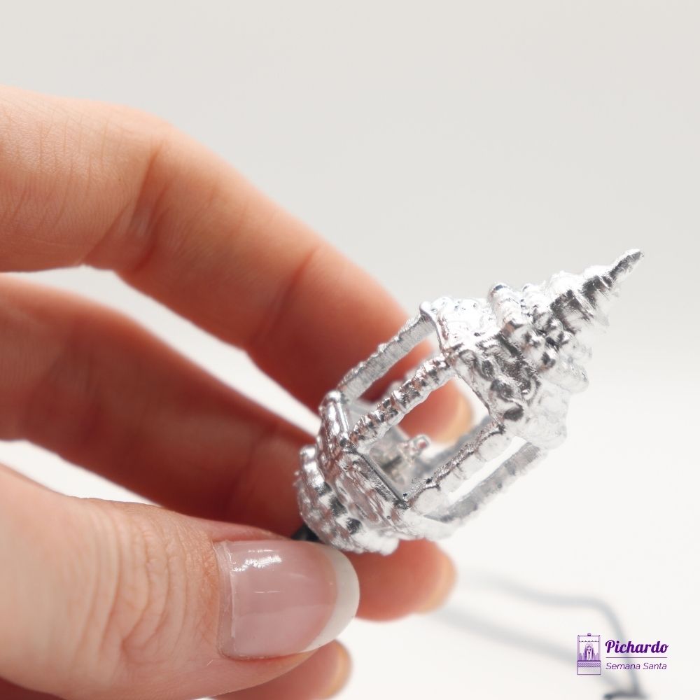 farol plateado con luz semana santa miniatura altura 4 5 cm