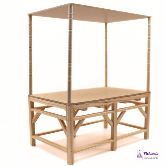 Parihuela con palio en miniatura, dimensiones 15 x 24 cm