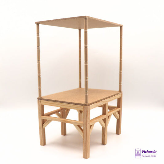 Parihuela con techo de palio en miniatura de 12 x 16 cm