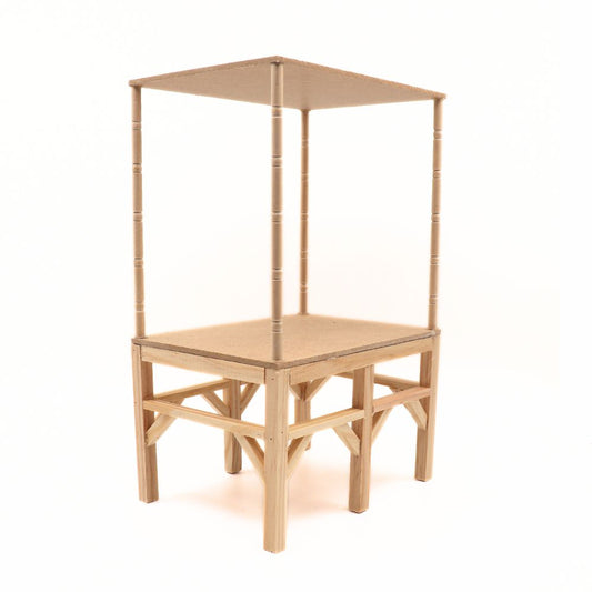 Parihuela en miniatura con techo de palio, 10 por 14 cm