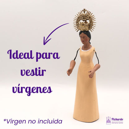 corona miniatura para vestir virgen 12 cm 13 cm 14 cm 15 cm dorada