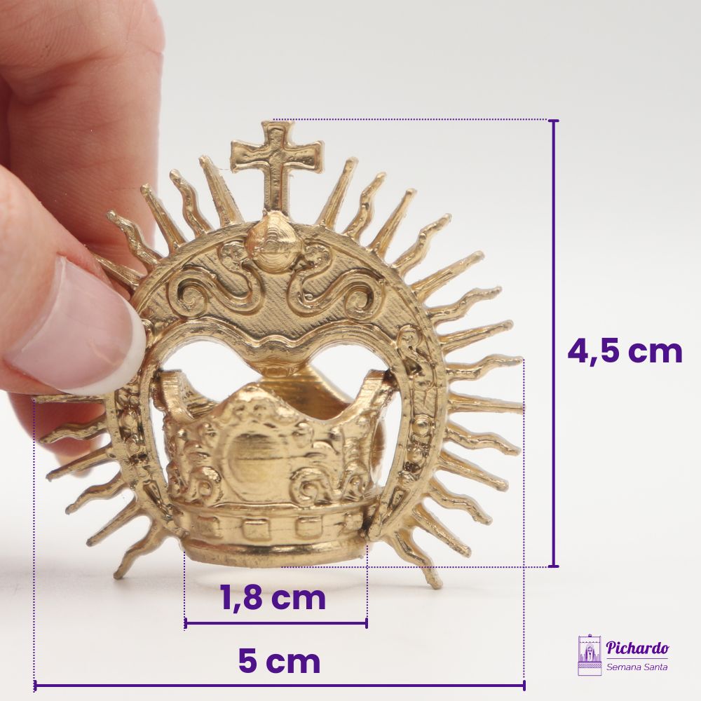 corona para virgen color oro miniatura 18 mm diametro
