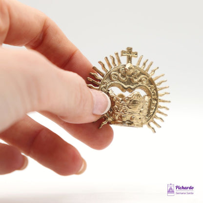 corona rafagas dorada para virgen de 10 cm a 15 cm