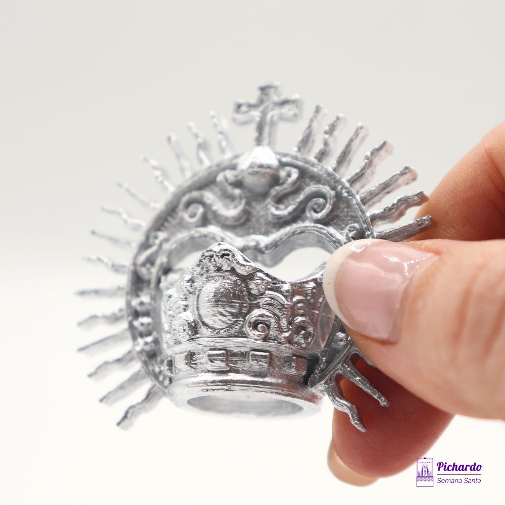 corona virgen miniatura color plata barata