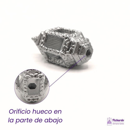 farol plateado hexagonal 6 cm pasito miniatura semana santa